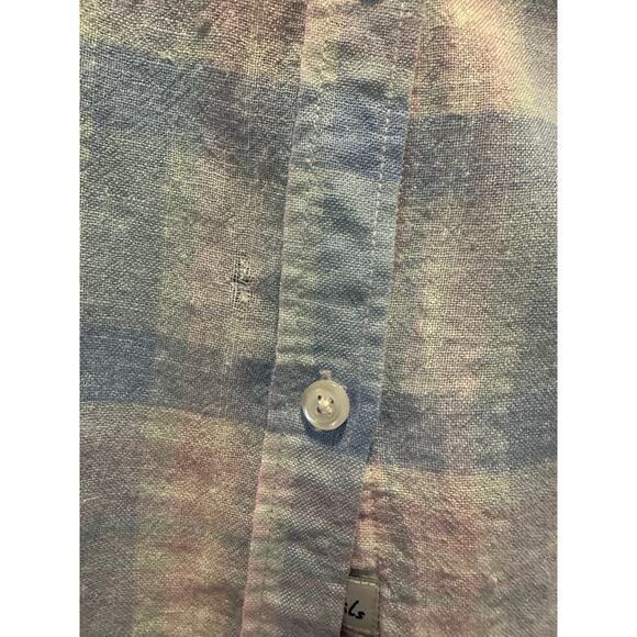 Rails Women’s Pink/Blue Charli Linen Blend Plaid Button Up LS Shirt Size L - Picture 5 of 10